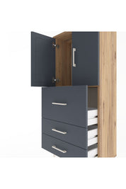 Arges Dolap Tek Raflı 3 Çekmeceli 2 Kapaklı 60x30x134 - S17M080V8A