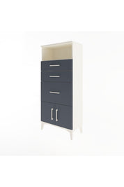 Arges Dolap Tek Raflı 3 Çekmeceli 2 Kapaklı 60x30x134 - S17M081V2A