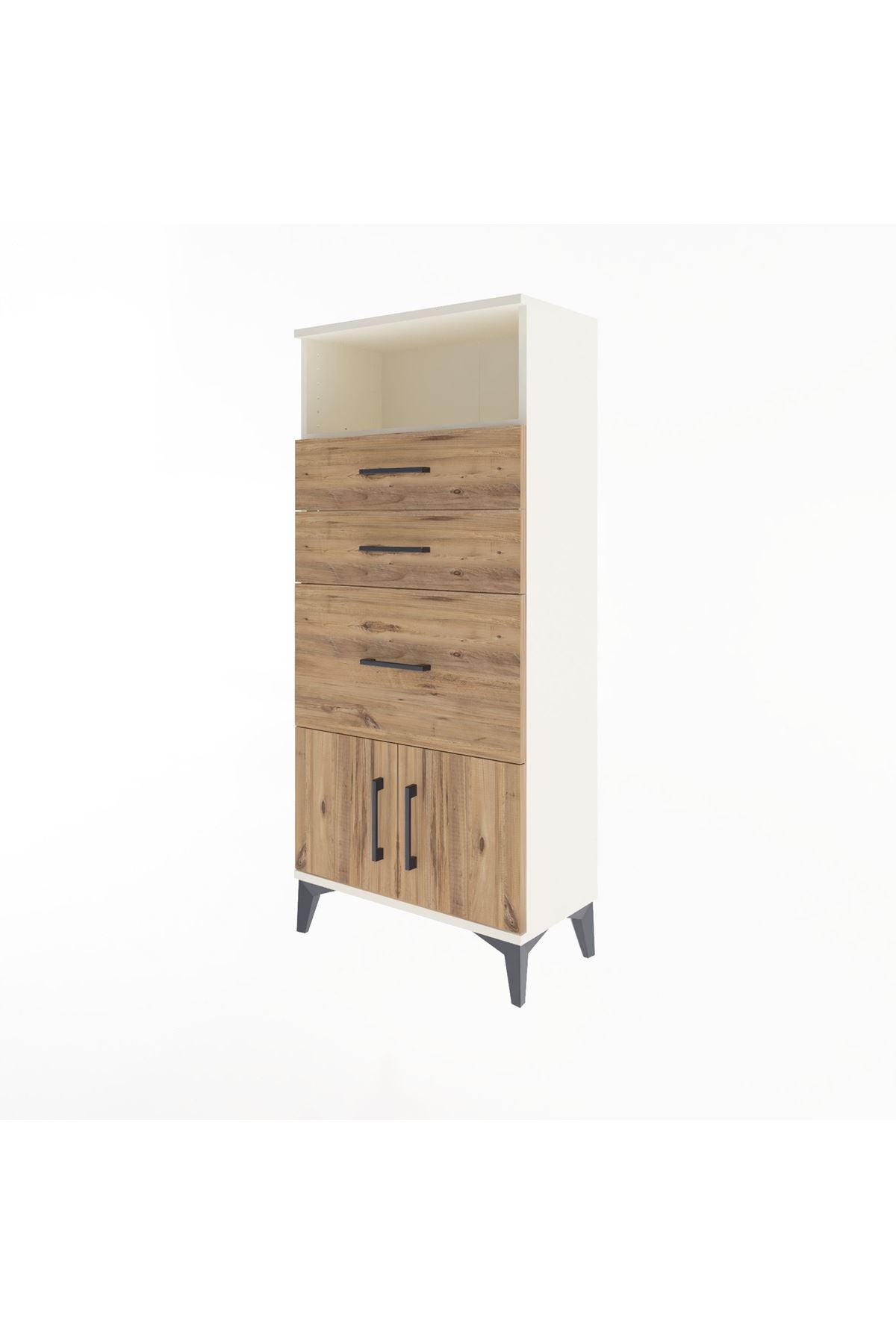Arges Dolap Tek Raflı 3 Çekmeceli 2 Kapaklı 60x30x134 - S17M081V3A