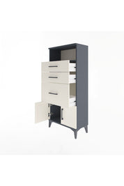 Arges Dolap Tek Raflı 3 Çekmeceli 2 Kapaklı 60x30x134 - S17M081V4A