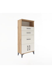 Arges Dolap Tek Raflı 3 Çekmeceli 2 Kapaklı 60x30x134 - S17M081V7A