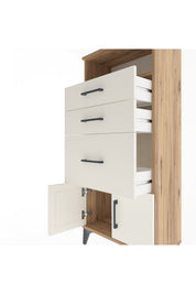 Arges Dolap Tek Raflı 3 Çekmeceli 2 Kapaklı 60x30x134 - S17M081V7A