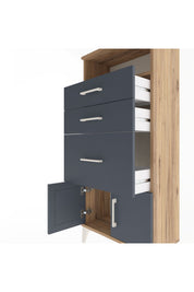 Arges Dolap Tek Raflı 3 Çekmeceli 2 Kapaklı 60x30x134 - S17M081V8A