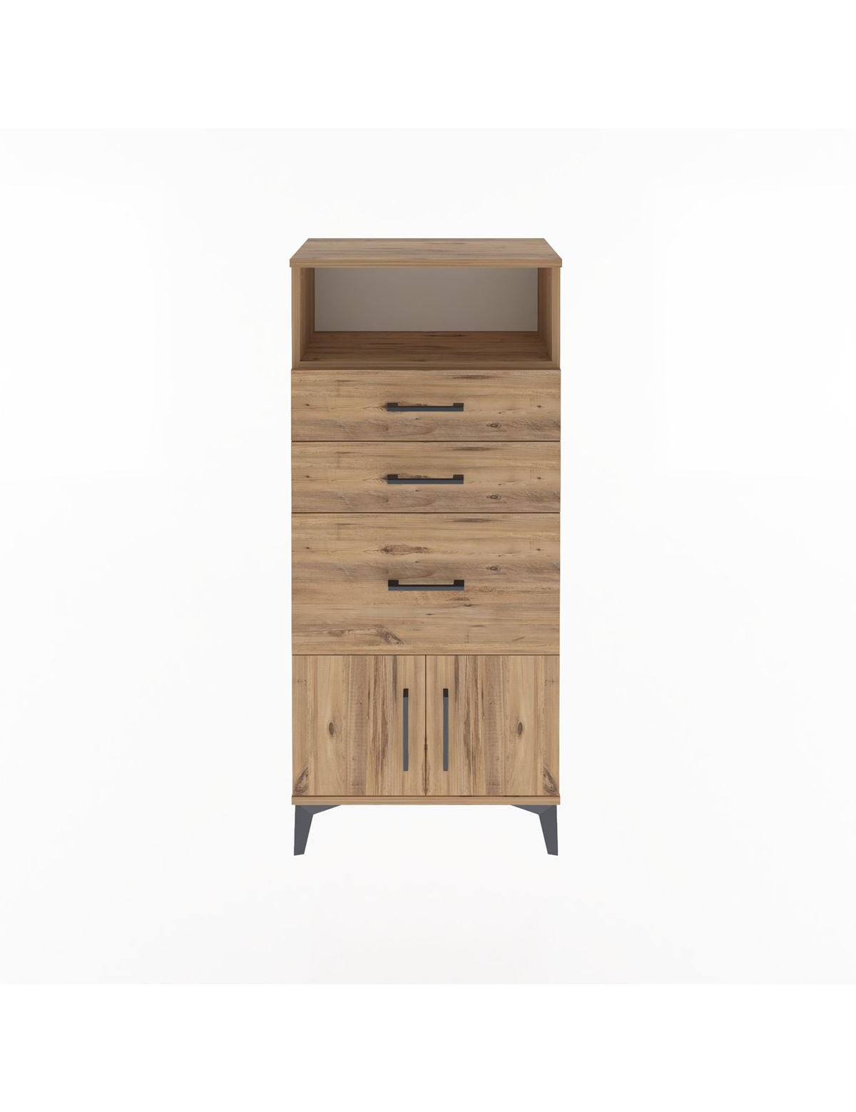 Arges Dolap Tek Raflı 3 Çekmeceli 2 Kapaklı 60x30x134 - S17M081V9A
