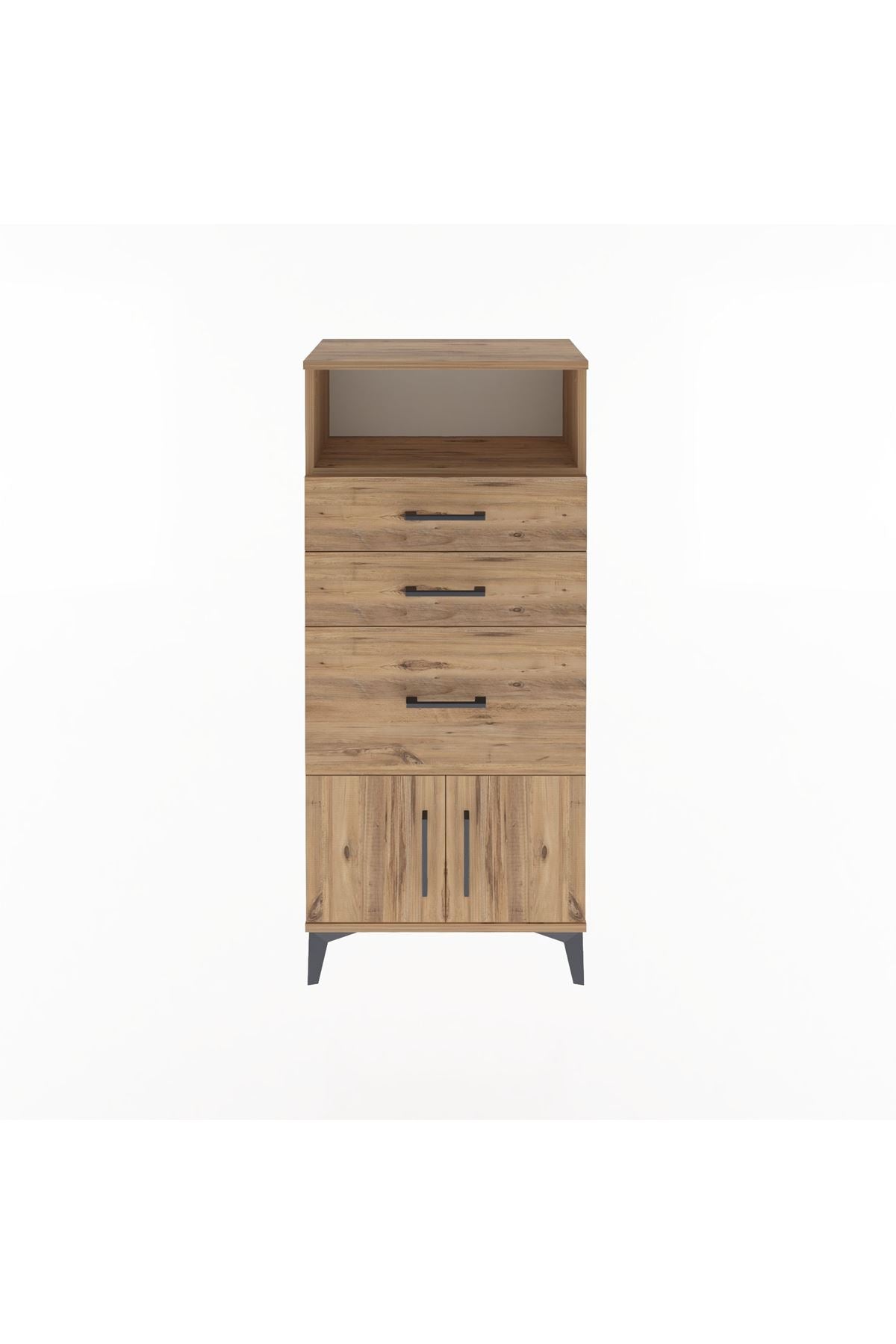 Arges Dolap Tek Raflı 3 Çekmeceli 2 Kapaklı 60x30x134 - S17M081V9A
