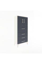 Arges Dolap Tek Raflı 4 Çekmeceli 2 Kapaklı 60x30x134 - S17M082V2A