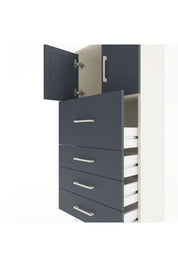 Arges Dolap Tek Raflı 4 Çekmeceli 2 Kapaklı 60x30x134 - S17M082V2A