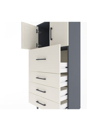 Arges Dolap Tek Raflı 4 Çekmeceli 2 Kapaklı 60x30x134 - S17M082V4A