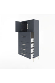 Arges Dolap Tek Raflı 4 Çekmeceli 2 Kapaklı 60x30x134 - S17M082V5A