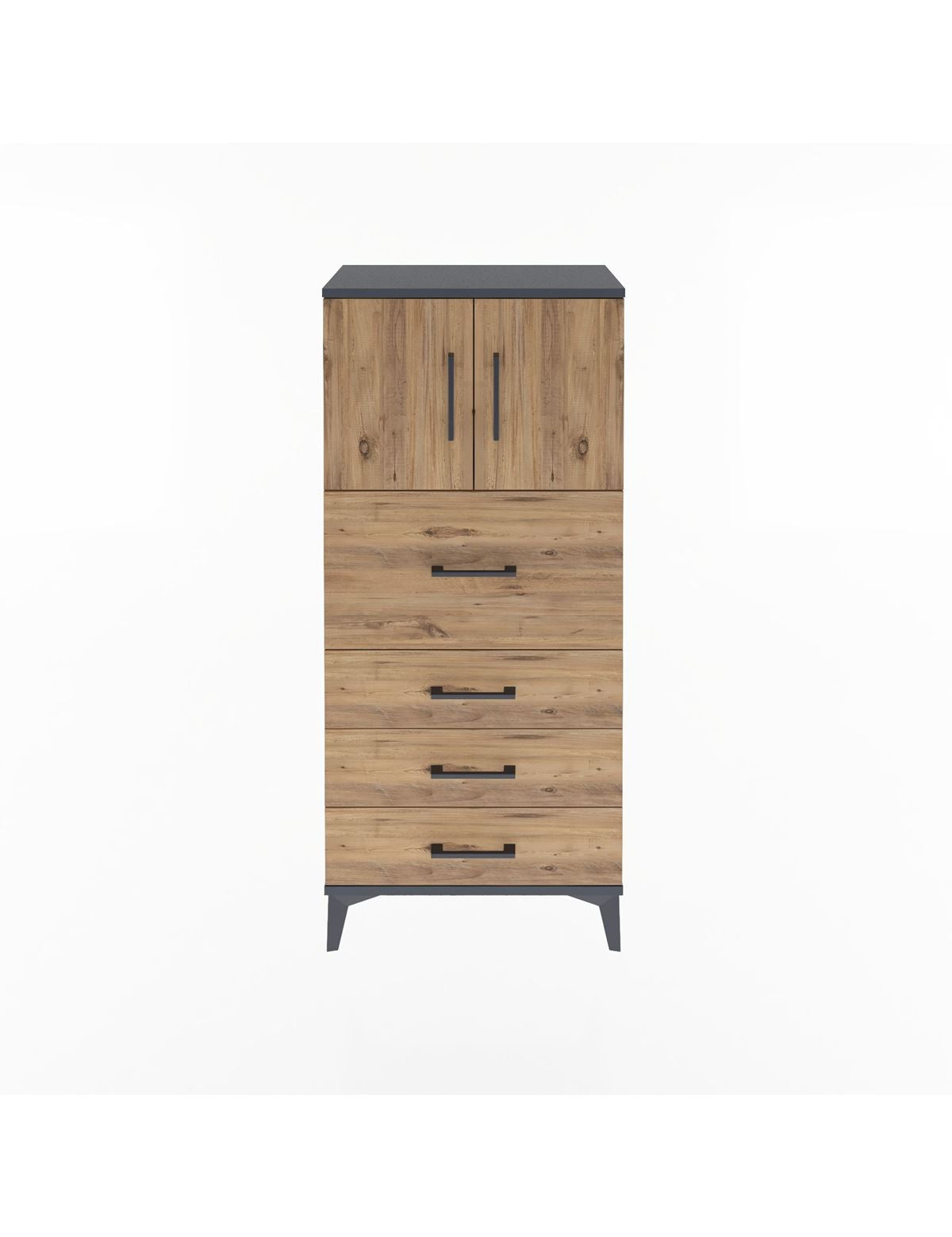 Arges Dolap Tek Raflı 4 Çekmeceli 2 Kapaklı 60x30x134 - S17M082V6A