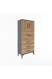 Arges Dolap Tek Raflı 4 Çekmeceli 2 Kapaklı 60x30x134 - S17M082V6A