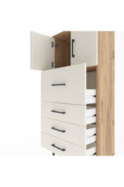 Arges Dolap Tek Raflı 4 Çekmeceli 2 Kapaklı 60x30x134 - S17M082V7A
