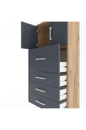 Arges Dolap Tek Raflı 4 Çekmeceli 2 Kapaklı 60x30x134 - S17M082V8A