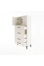 Arges Dolap Tek Raflı 4 Çekmeceli 2 Kapaklı 60x30x134 - S17M083V1A