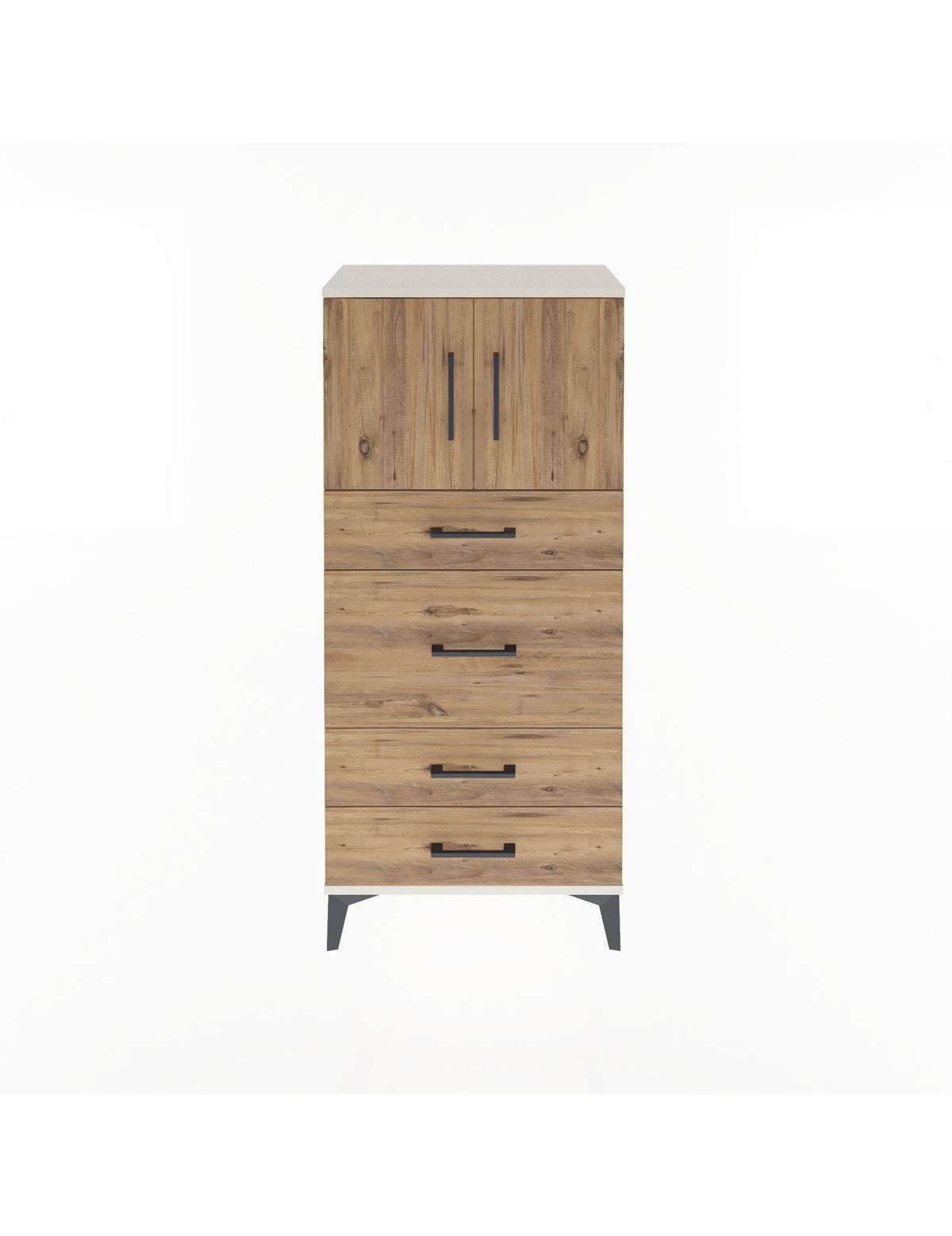 Arges Dolap Tek Raflı 4 Çekmeceli 2 Kapaklı 60x30x134 - S17M083V3A