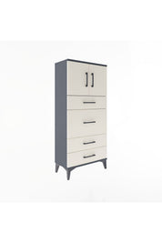 Arges Dolap Tek Raflı 4 Çekmeceli 2 Kapaklı 60x30x134 - S17M083V4A