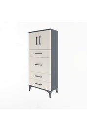 Arges Dolap Tek Raflı 4 Çekmeceli 2 Kapaklı 60x30x134 - S17M083V4A