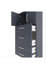 Arges Dolap Tek Raflı 4 Çekmeceli 2 Kapaklı 60x30x134 - S17M083V5A
