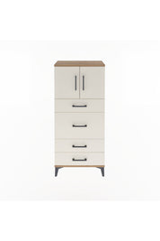 Arges Dolap Tek Raflı 4 Çekmeceli 2 Kapaklı 60x30x134 - S17M083V7A