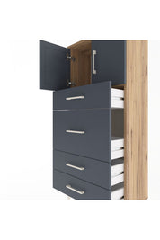 Arges Dolap Tek Raflı 4 Çekmeceli 2 Kapaklı 60x30x134 - S17M083V8A
