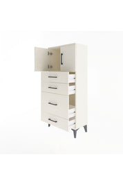 Arges Dolap Tek Raflı 4 Çekmeceli 2 Kapaklı 60x30x134 - S17M084V1A
