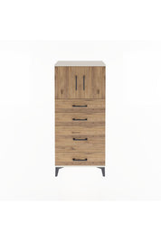 Arges Dolap Tek Raflı 4 Çekmeceli 2 Kapaklı 60x30x134 - S17M084V3A
