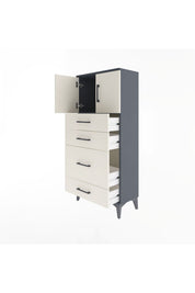 Arges Dolap Tek Raflı 4 Çekmeceli 2 Kapaklı 60x30x134 - S17M084V4A