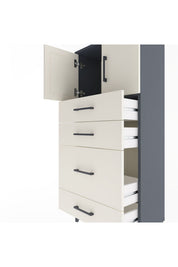 Arges Dolap Tek Raflı 4 Çekmeceli 2 Kapaklı 60x30x134 - S17M084V4A