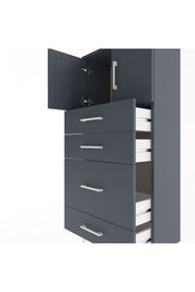 Arges Dolap Tek Raflı 4 Çekmeceli 2 Kapaklı 60x30x134 - S17M084V5A
