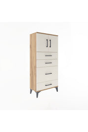 Arges Dolap Tek Raflı 4 Çekmeceli 2 Kapaklı 60x30x134 - S17M084V7A