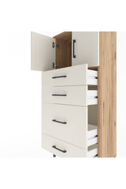 Arges Dolap Tek Raflı 4 Çekmeceli 2 Kapaklı 60x30x134 - S17M084V7A