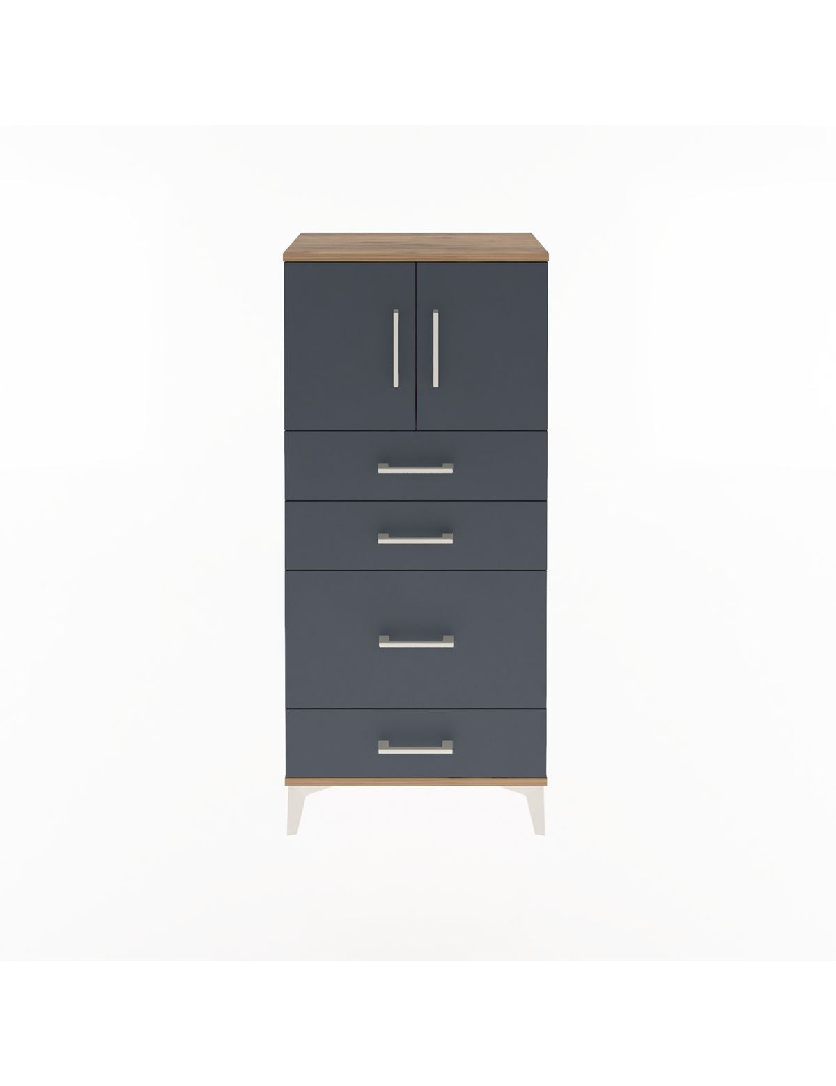Arges Dolap Tek Raflı 4 Çekmeceli 2 Kapaklı 60x30x134 - S17M084V8A