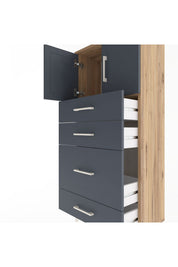 Arges Dolap Tek Raflı 4 Çekmeceli 2 Kapaklı 60x30x134 - S17M084V8A