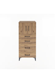 Arges Dolap Tek Raflı 4 Çekmeceli 2 Kapaklı 60x30x134 - S17M084V9A