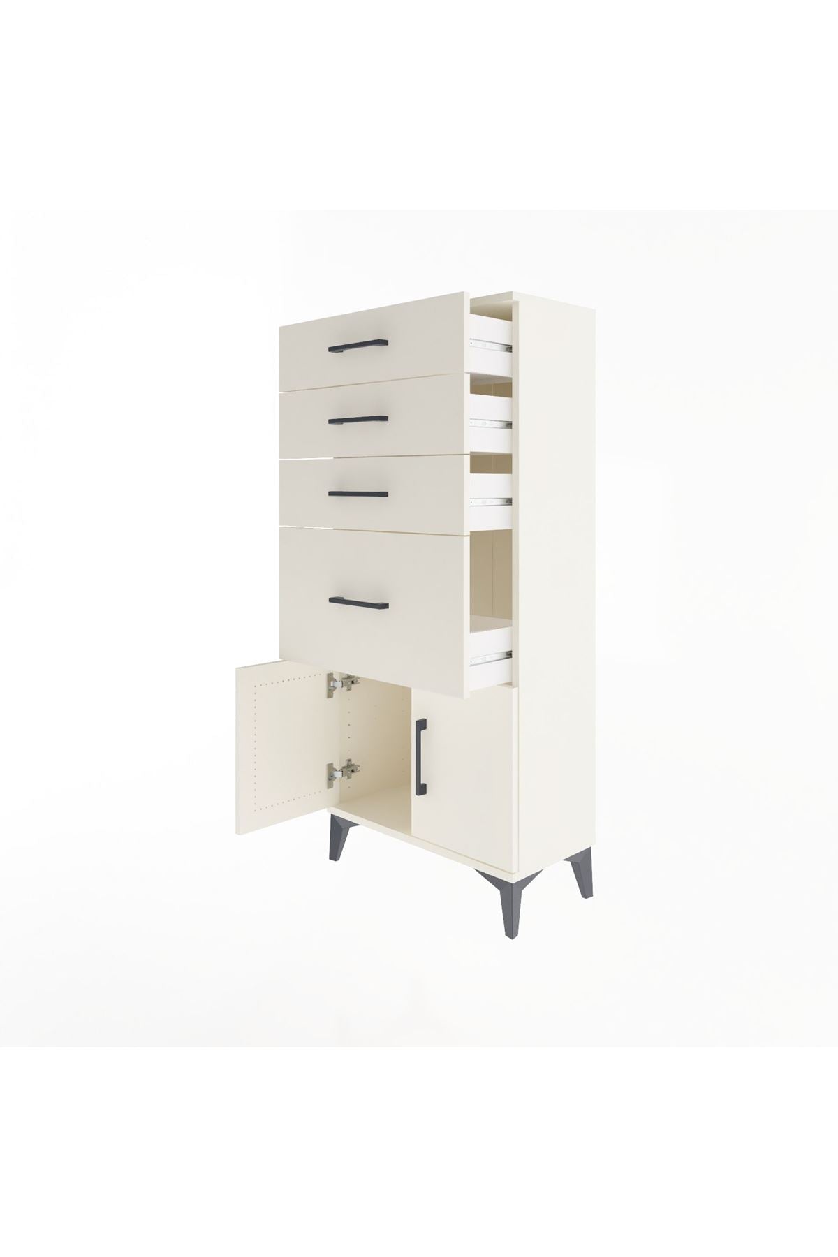 Arges Dolap 4 Çekmeceli 2 Kapaklı 60x30x134 - S17M085V1A