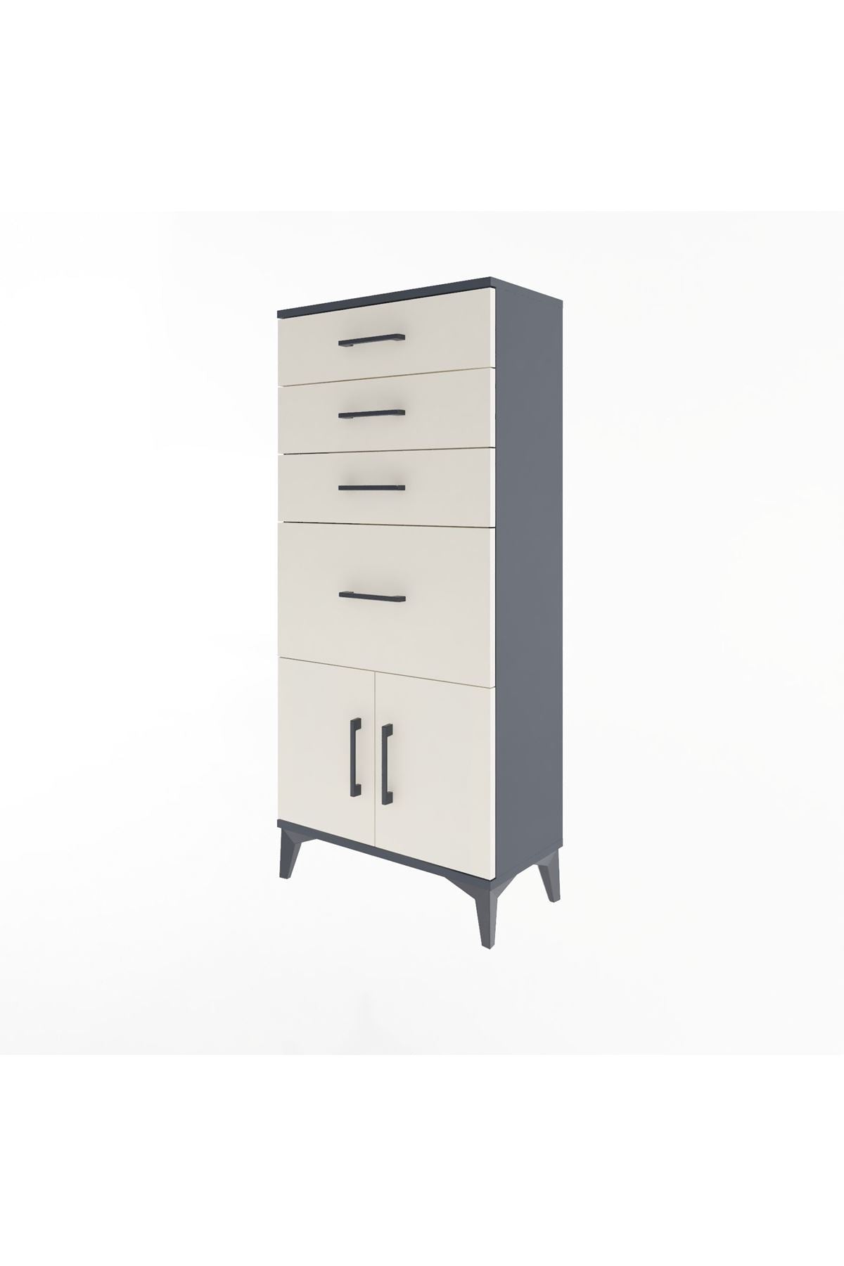 Arges Dolap 4 Çekmeceli 2 Kapaklı 60x30x134 - S17M085V4A