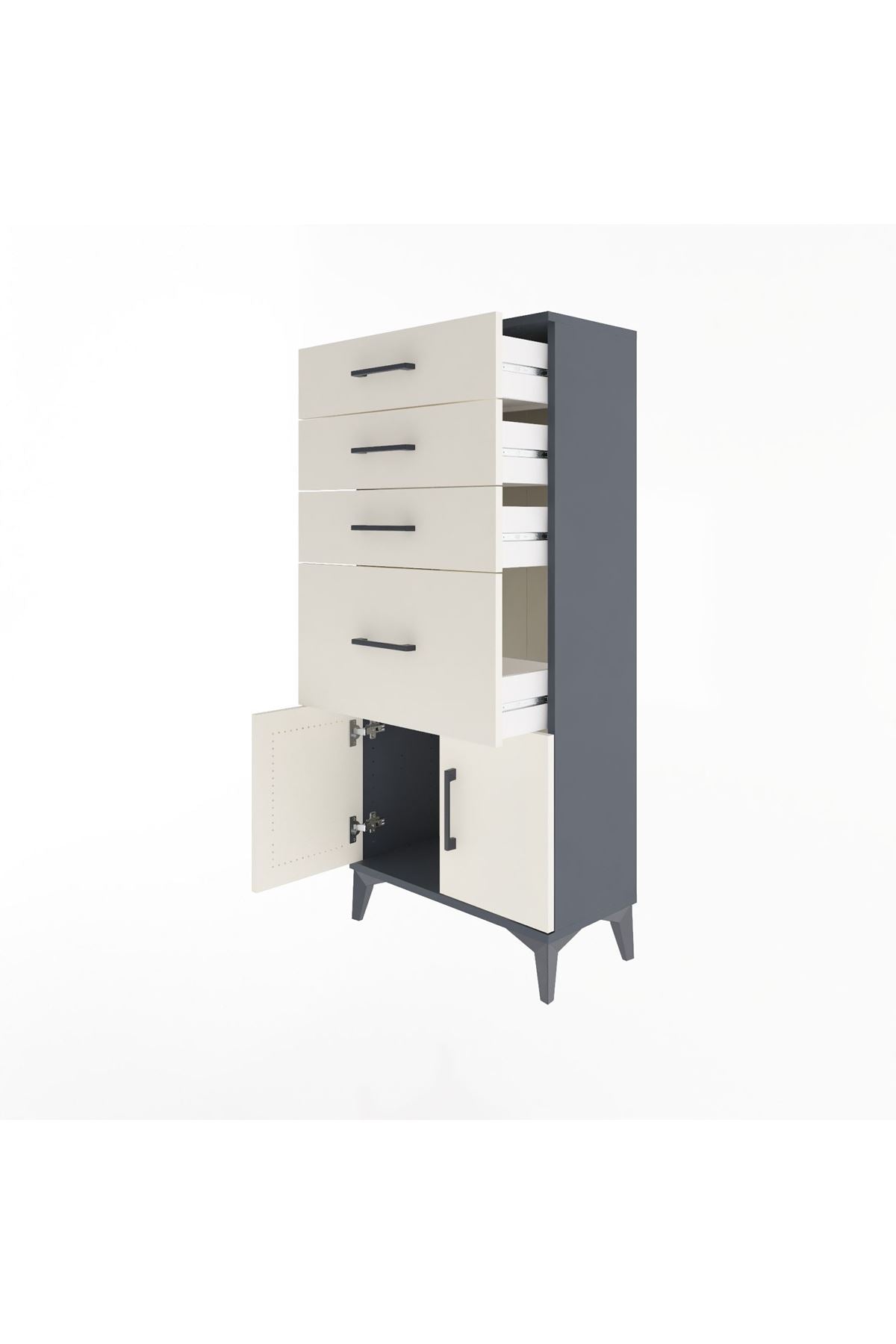 Arges Dolap 4 Çekmeceli 2 Kapaklı 60x30x134 - S17M085V4A