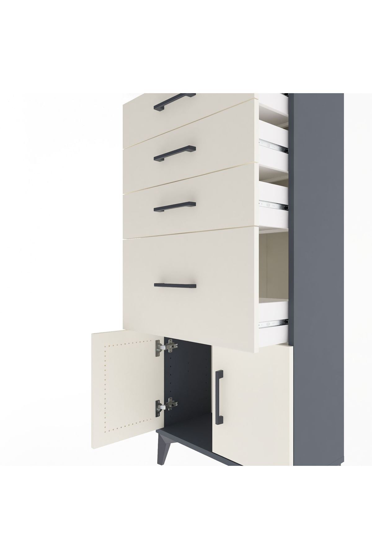Arges Dolap 4 Çekmeceli 2 Kapaklı 60x30x134 - S17M085V4A