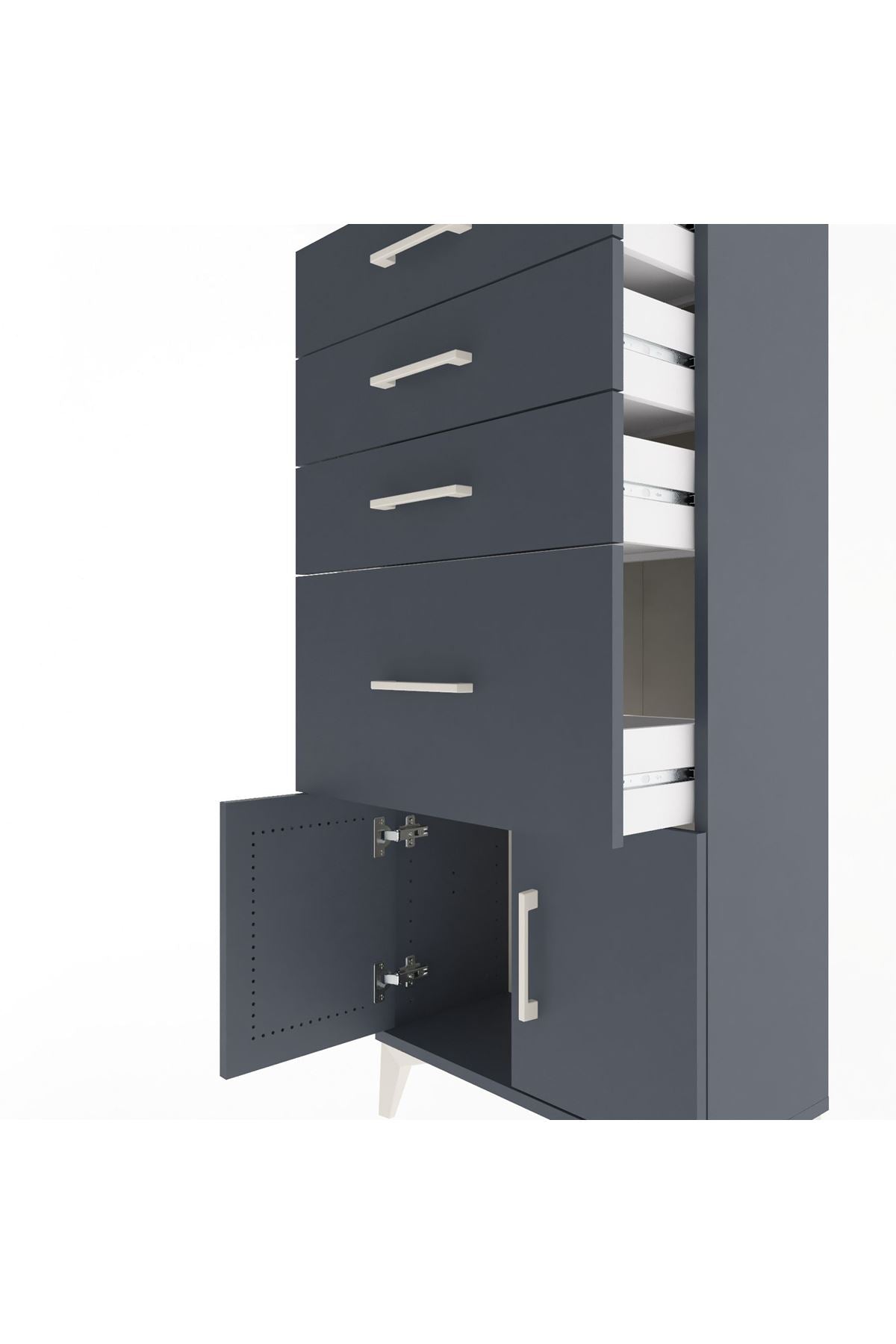 Arges Dolap 4 Çekmeceli 2 Kapaklı 60x30x134 - S17M085V5A