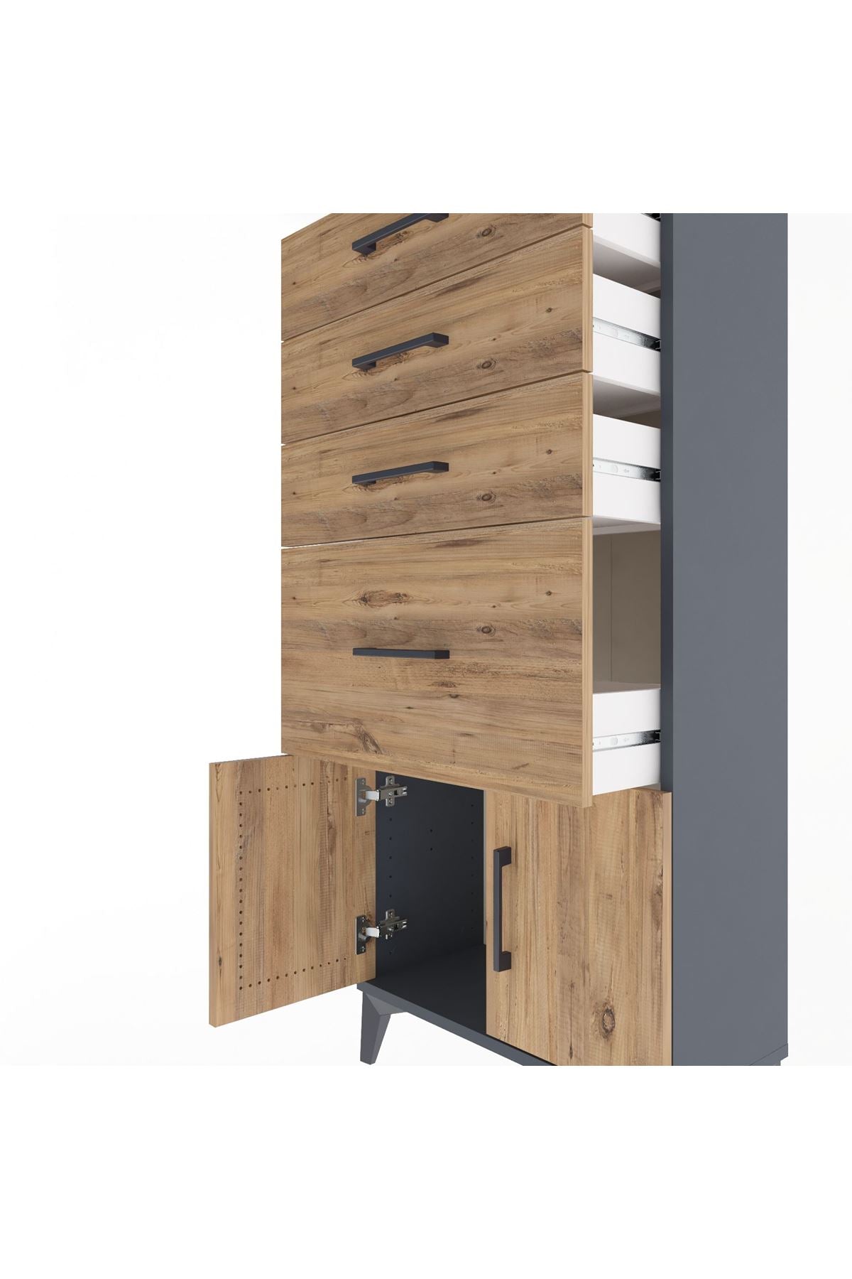 Arges Dolap 4 Çekmeceli 2 Kapaklı 60x30x134 - S17M085V6A