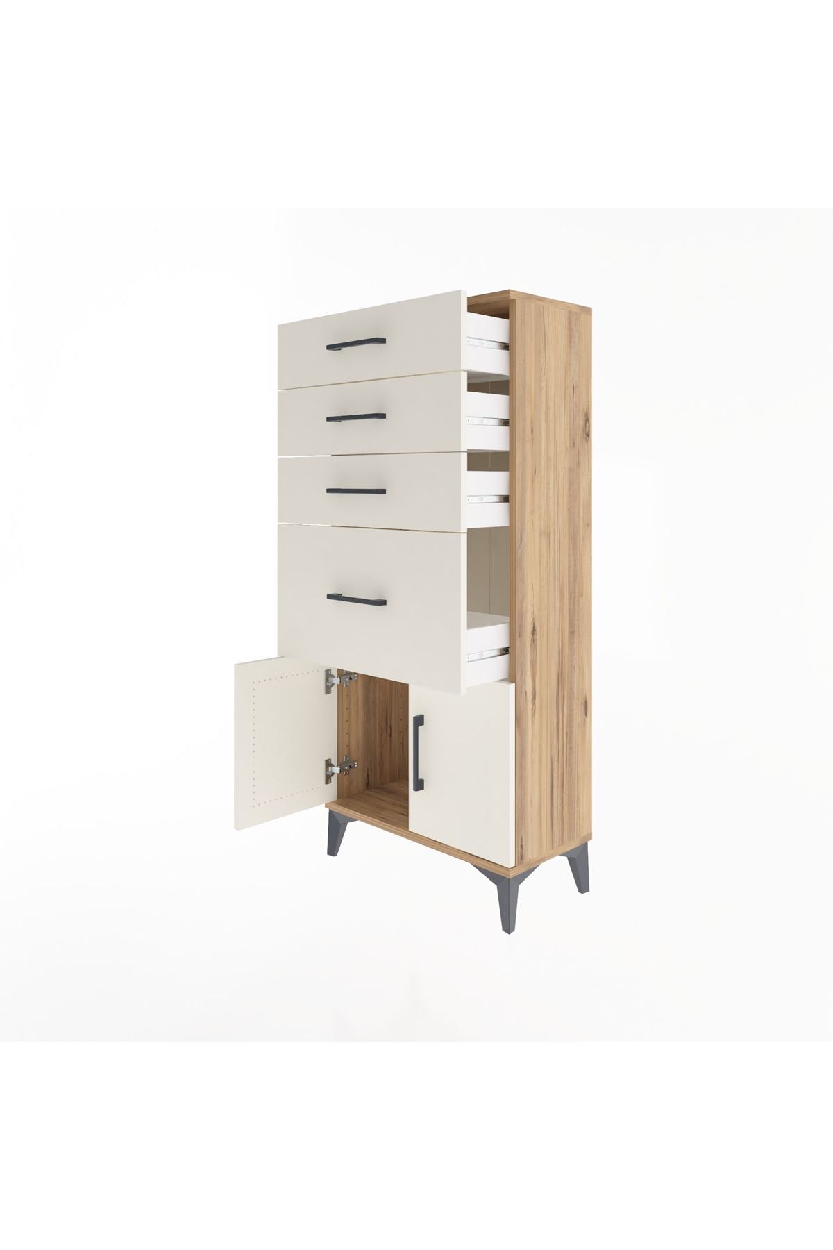 Arges Dolap 4 Çekmeceli 2 Kapaklı 60x30x134 - S17M085V7A