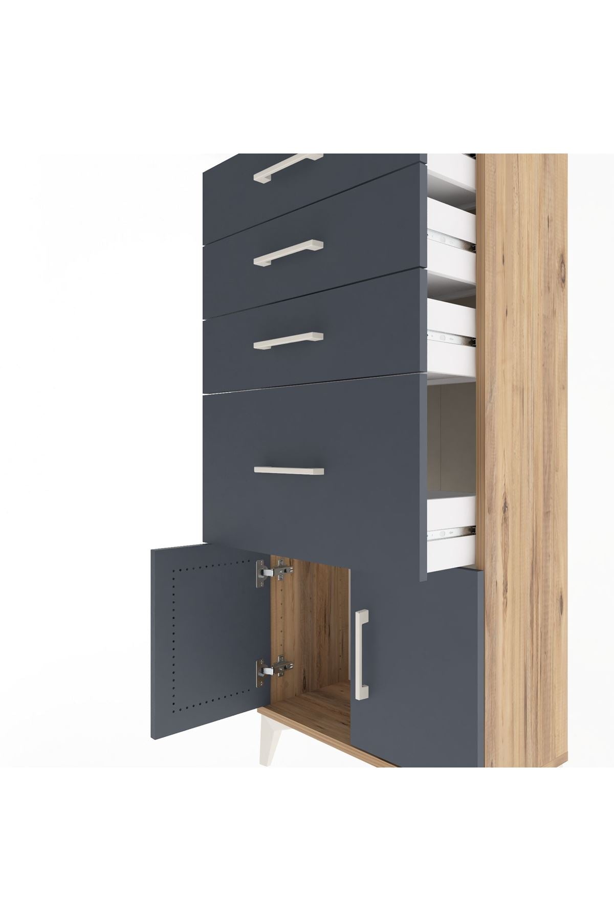 Arges Dolap 4 Çekmeceli 2 Kapaklı 60x30x134 - S17M085V8A