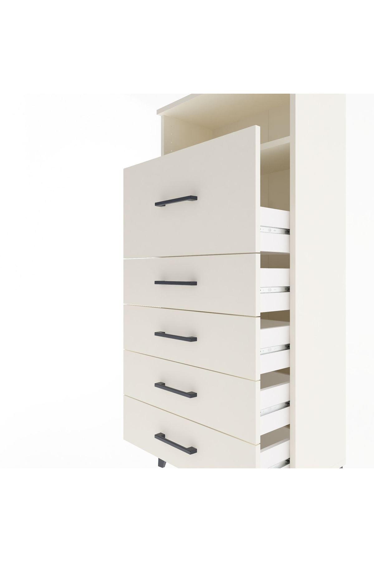 Arges Dolap Tek Raflı 5 Çekmeceli 60x30x134 - S17M086V1A