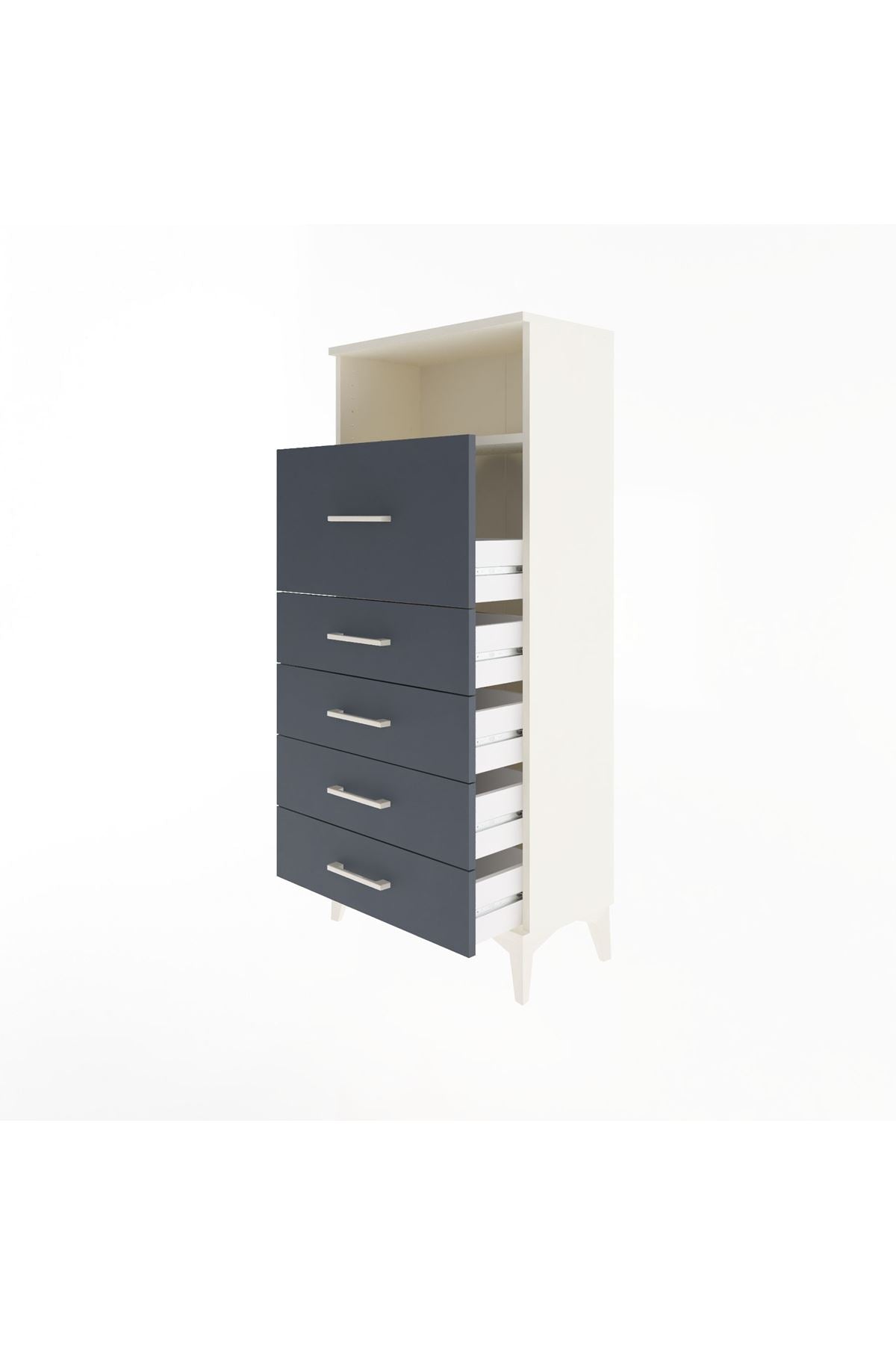 Arges Dolap Tek Raflı 5 Çekmeceli 60x30x134 - S17M086V2A