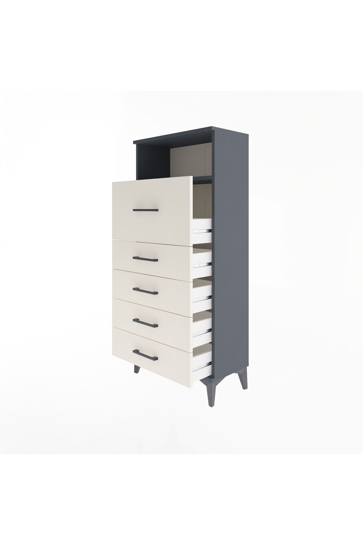 Arges Dolap Tek Raflı 5 Çekmeceli 60x30x134 - S17M086V4A