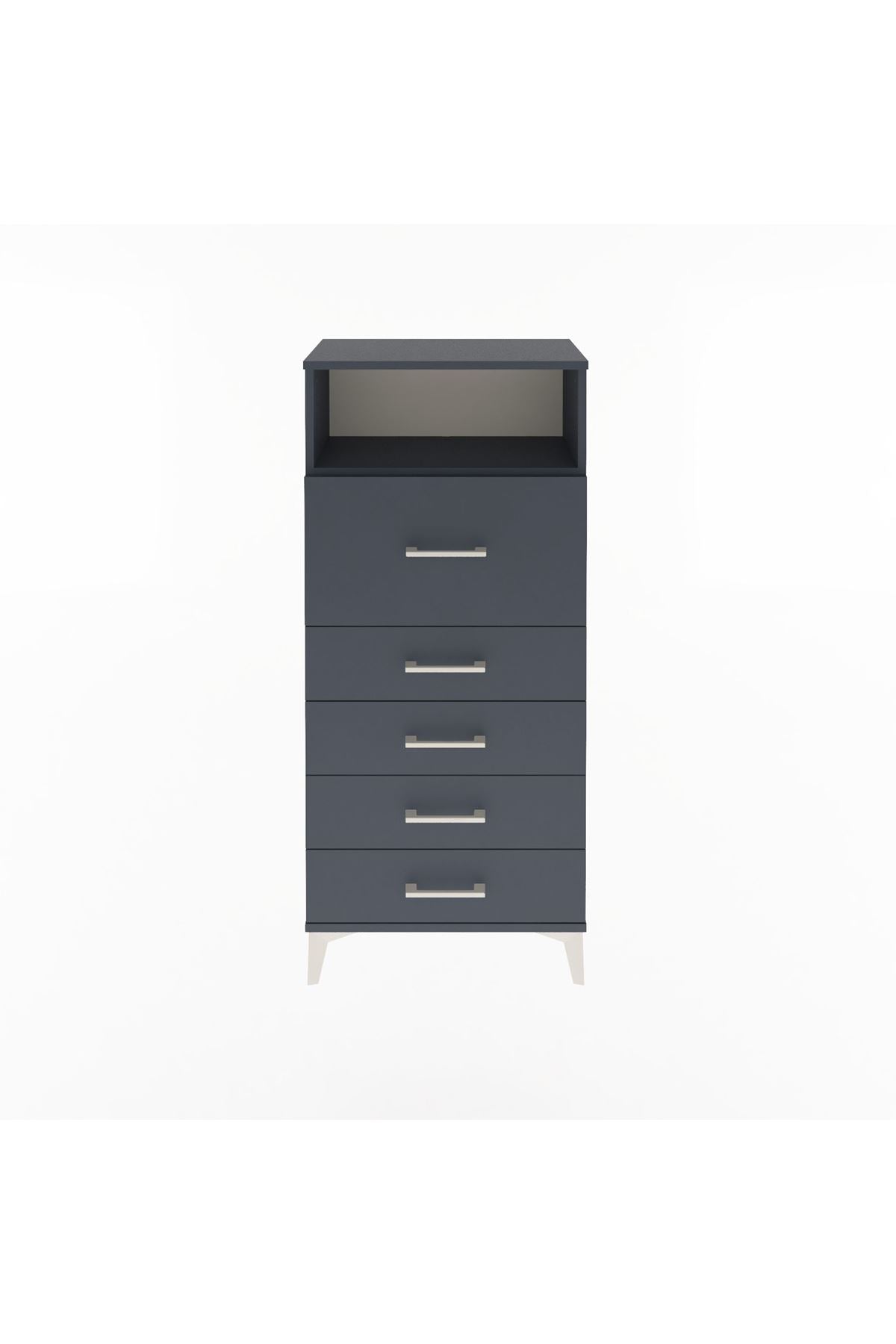 Arges Dolap Tek Raflı 5 Çekmeceli 60x30x134 - S17M086V5A