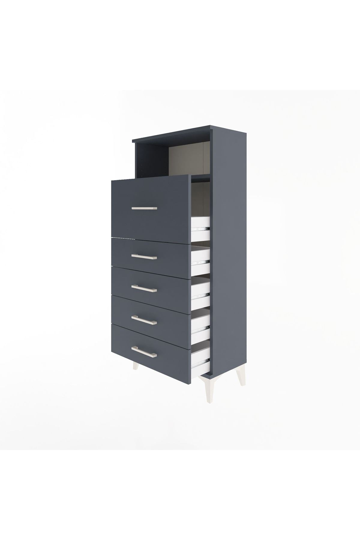 Arges Dolap Tek Raflı 5 Çekmeceli 60x30x134 - S17M086V5A