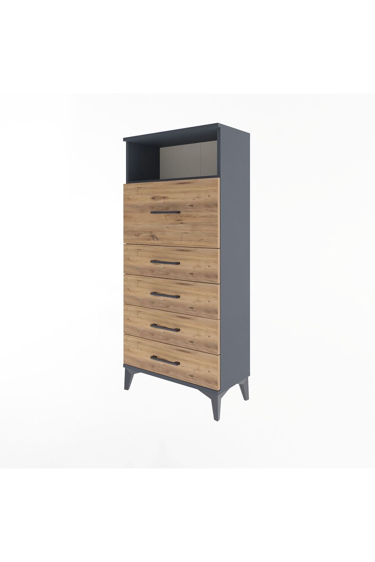 Arges Dolap Tek Raflı 5 Çekmeceli 60x30x134 - S17M086V6A