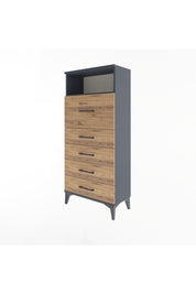 Arges Dolap Tek Raflı 5 Çekmeceli 60x30x134 - S17M086V6A