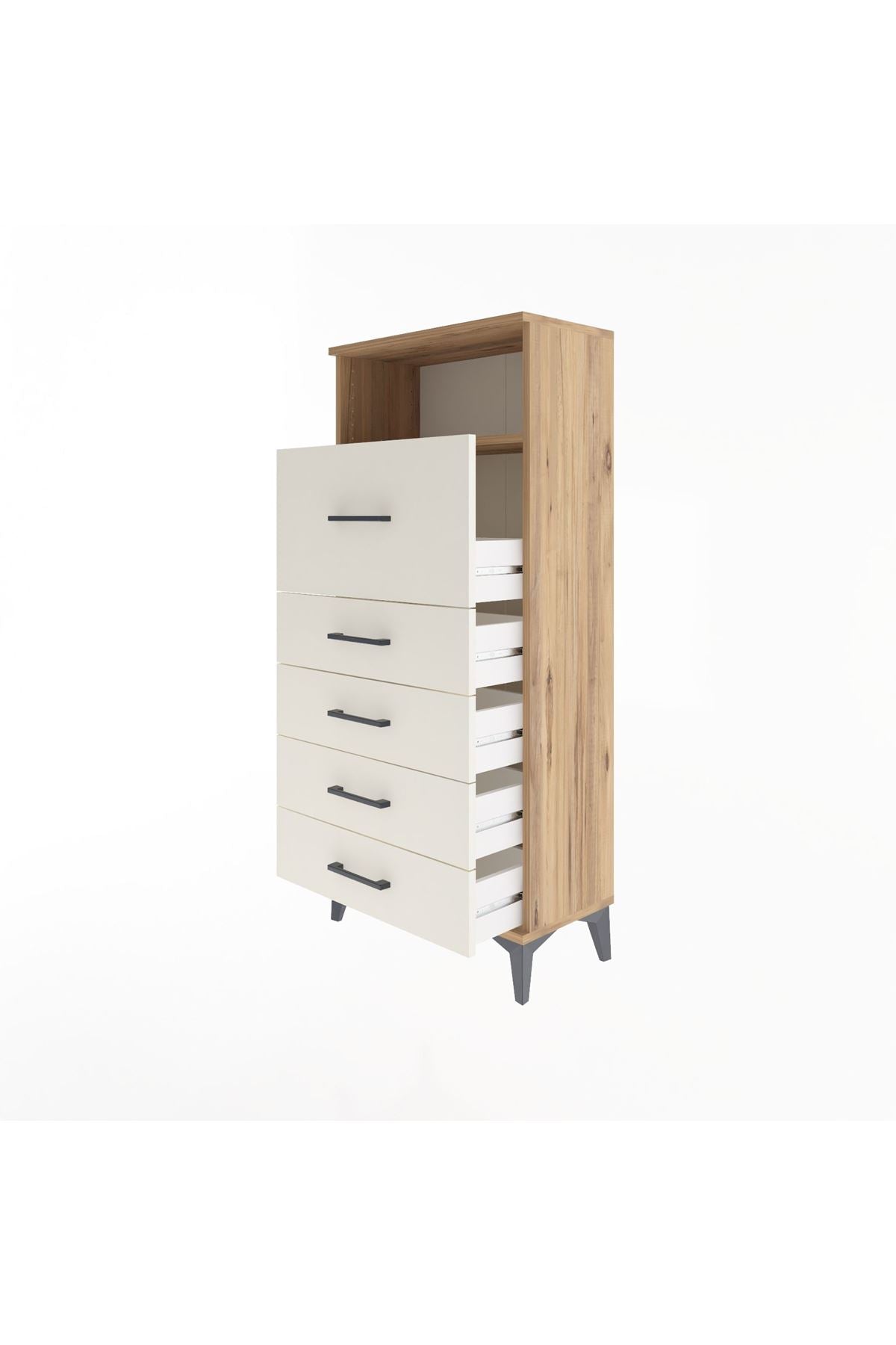 Arges Dolap Tek Raflı 5 Çekmeceli 60x30x134 - S17M086V7A